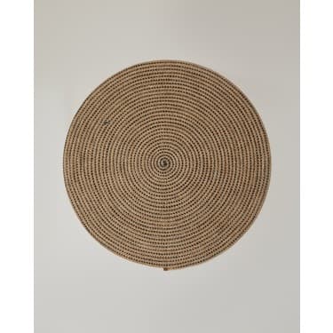 Circle Art Dekoratif Jüt Kilim 150 cm Natural-Siyah