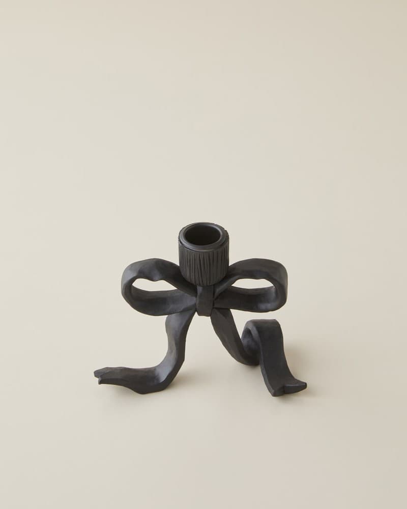 Mbajtëse Dekorative për Qiri – E Zezë, 11.5 cm