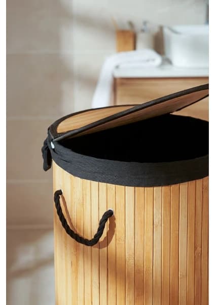 Shportë për Rroba Bambus – Model Rrethor