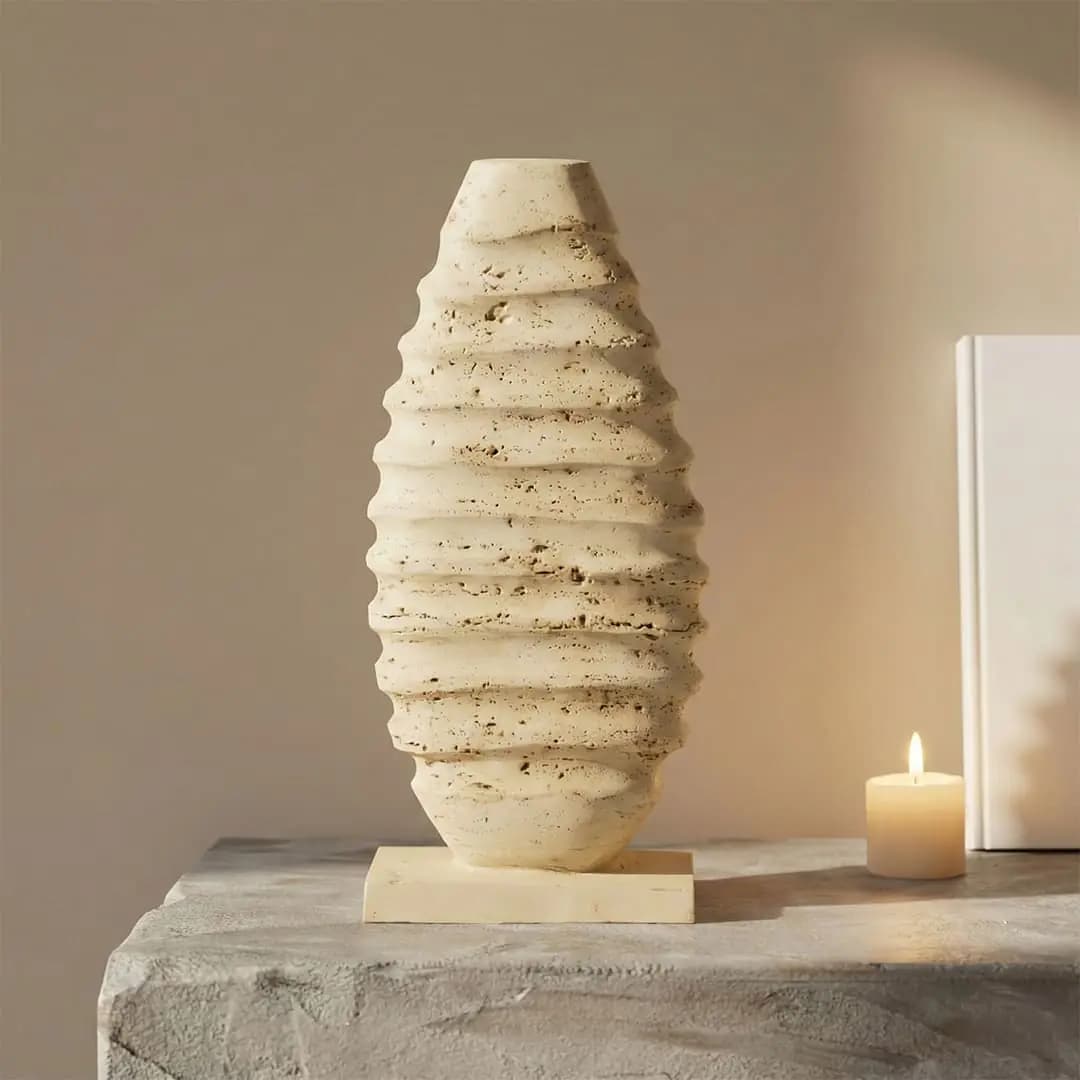 Vazo Dekorative Stone Look – Krem