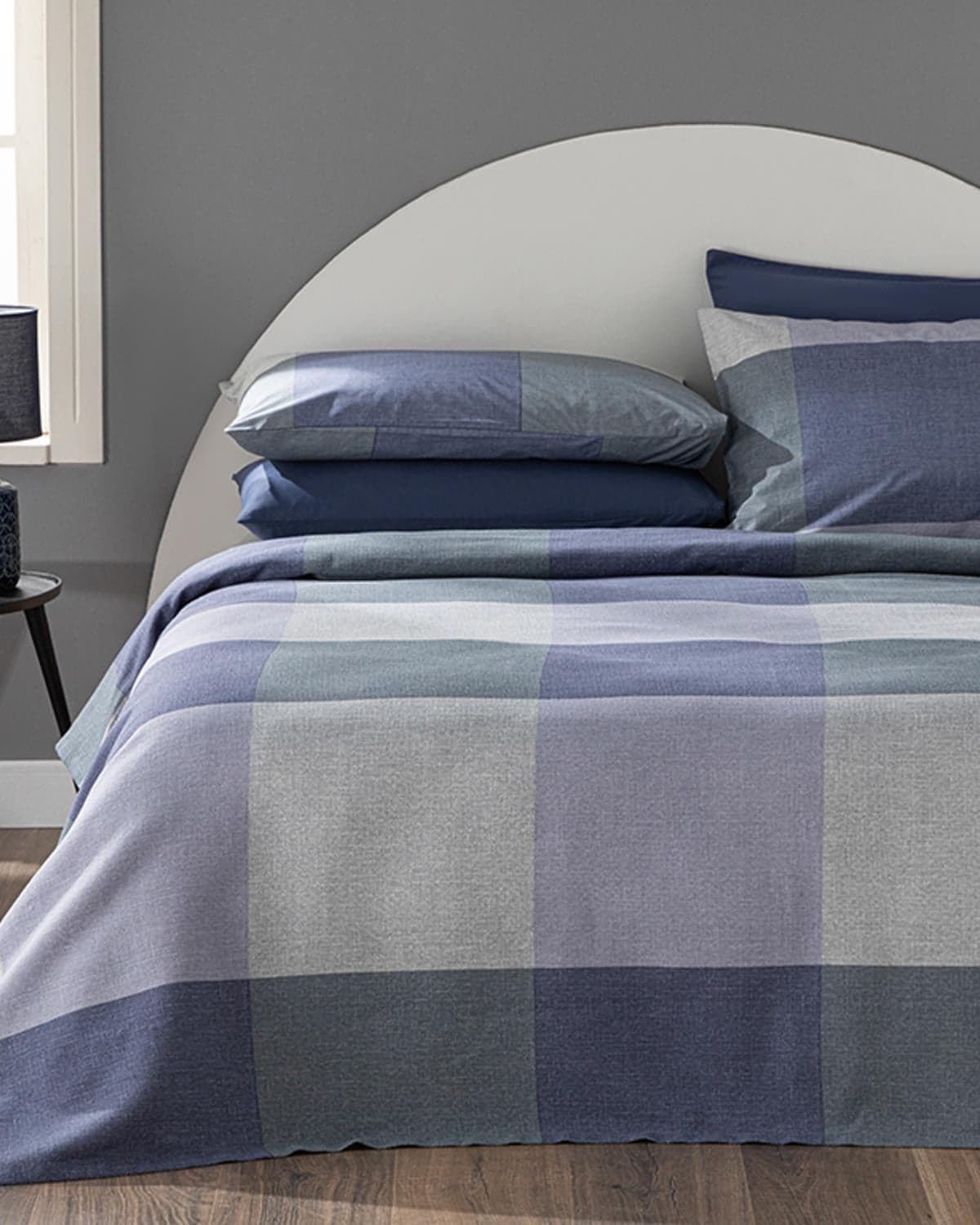 Textured Plaid – King Size Summer Blanket Set, Blue 240x220 cm