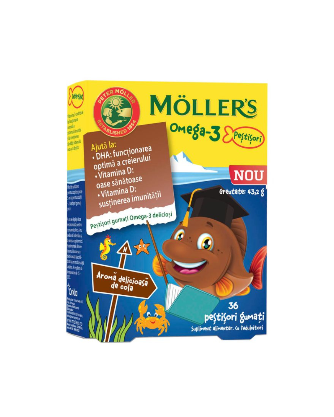 MOLLERS COLA OMEGA3 JELLY FISH 36PCS