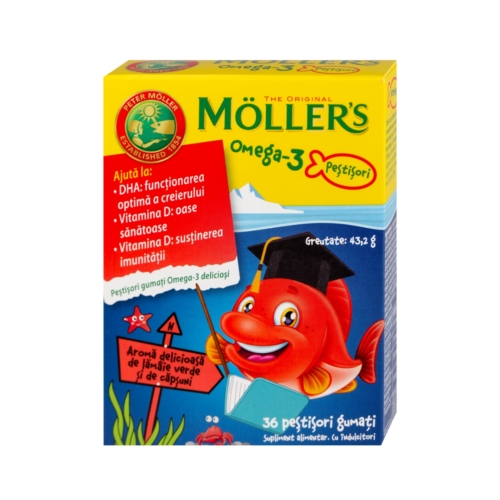 MOLLERS STRAWBERRY OMEGA3 JELLY FISH 36PCS