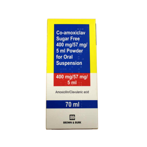 CO-AMOXICLAV 400MG/57MG SUSP 70ML SGFREE